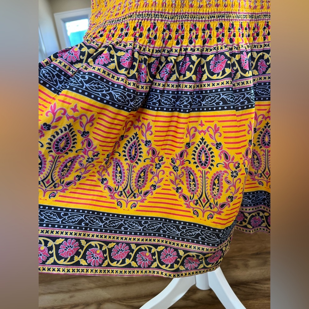 J. Crew Factory Vibrant Yellow and Purple fit & flare Skirt - Picture 4 of 10